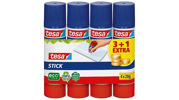 Barras De Pegamento Tesa, Paquete De 3 + 1 Gratis, 20g