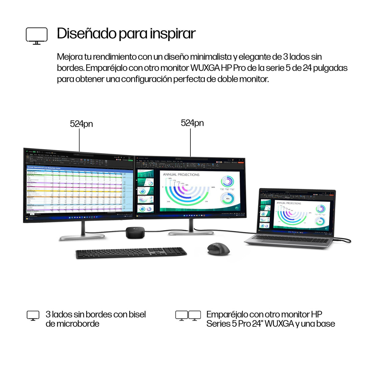 EAN 0197961404999 - HP Series 5 Pro 24 inch WUXGA Monitor - 524pn pantalla para PC 61 cm (24") 1920 x 1200 Pixeles LCD Negro imagen 10