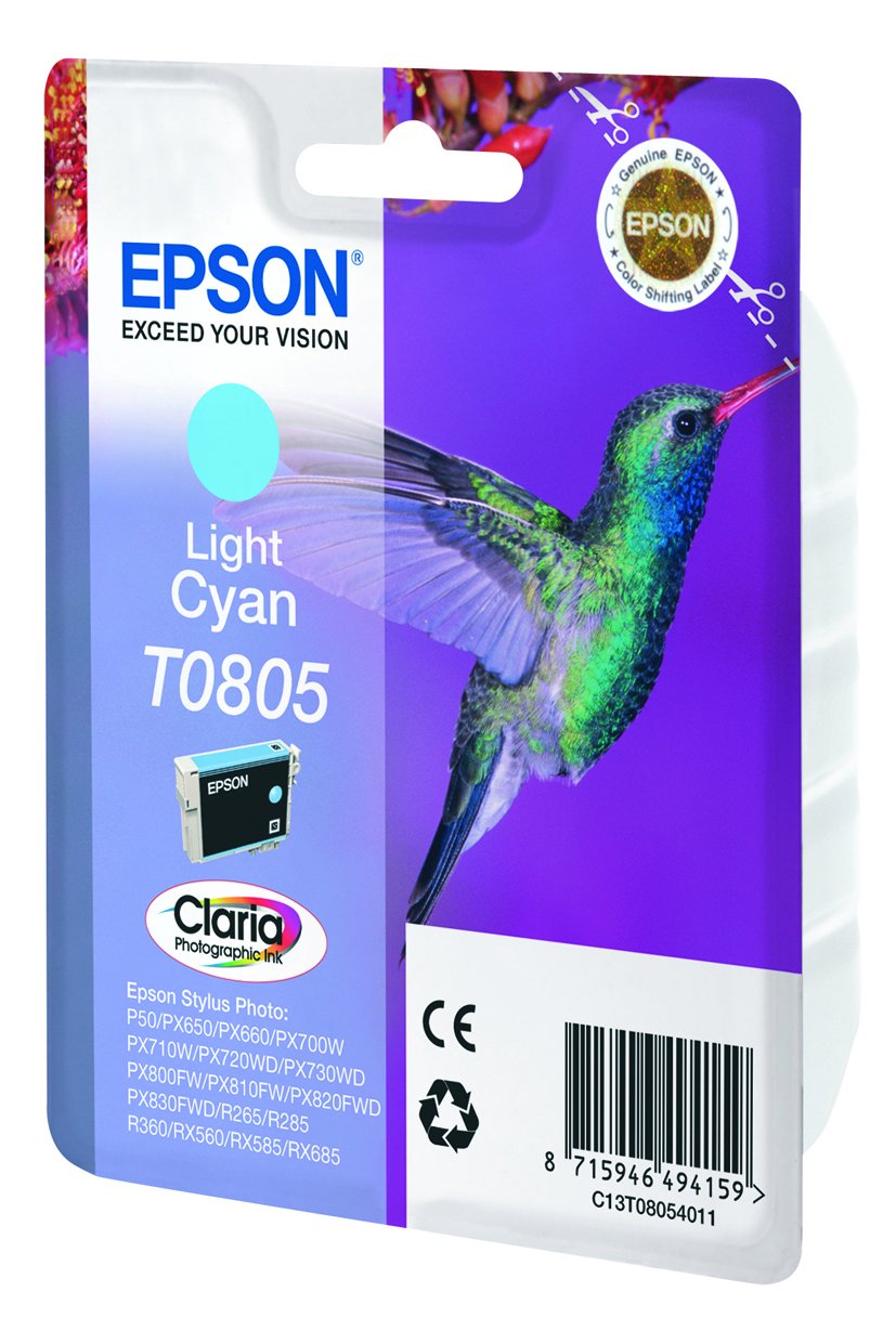Tinta Original Epson T0805 Cyan Claro Para Epson Stylus Photo P50 , Px650, Px660,Px700w,Px710w ,Px720wd,Px730wd, Px800fw,Px810fw