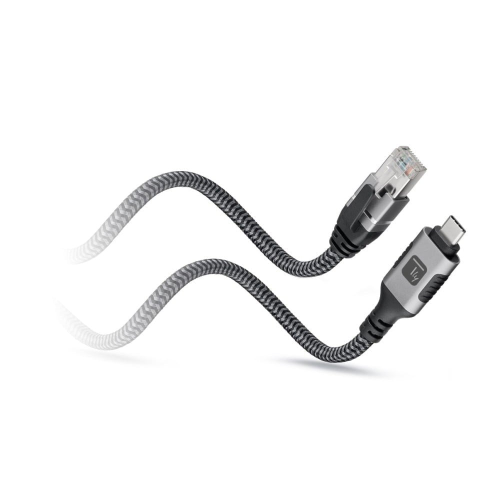 Techly Icoc U3c-Rj45-030 Cable De Red Plata, Negro 3 M Cat6 F/Utp (Ftp)