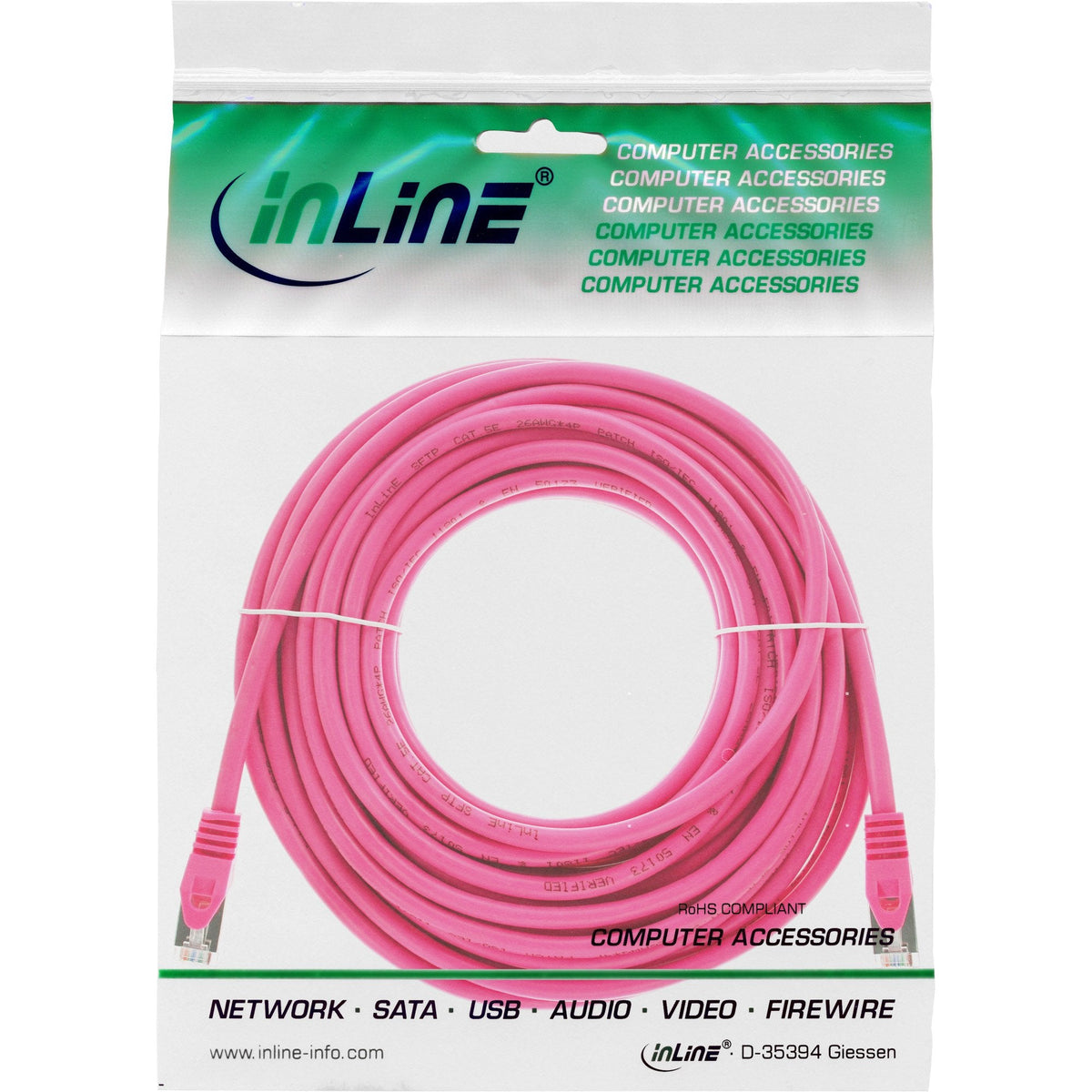 Cable De Red Inline Sf/Utp Cat.5e Rosa 15m