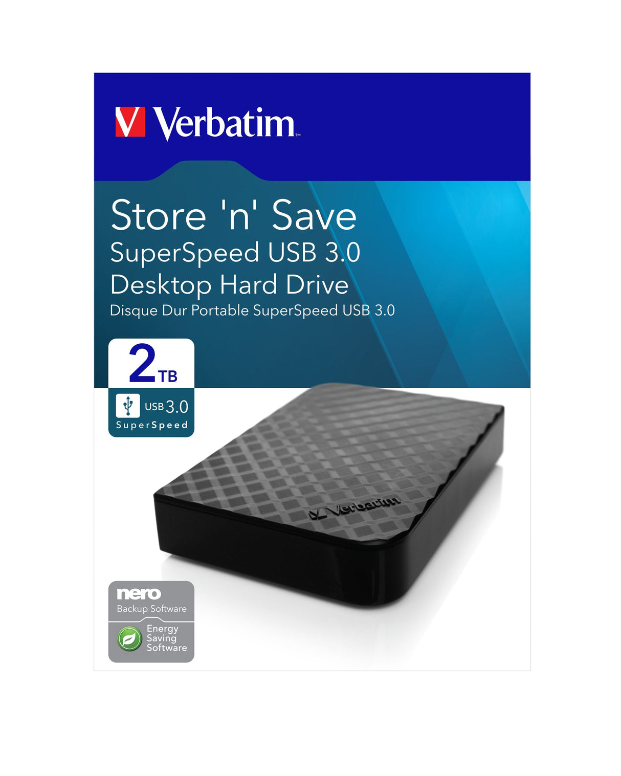Disco Externo Hdd Verbatim 3.5" 2tb Usb 3.0 Store'N Save Gen2 Negro