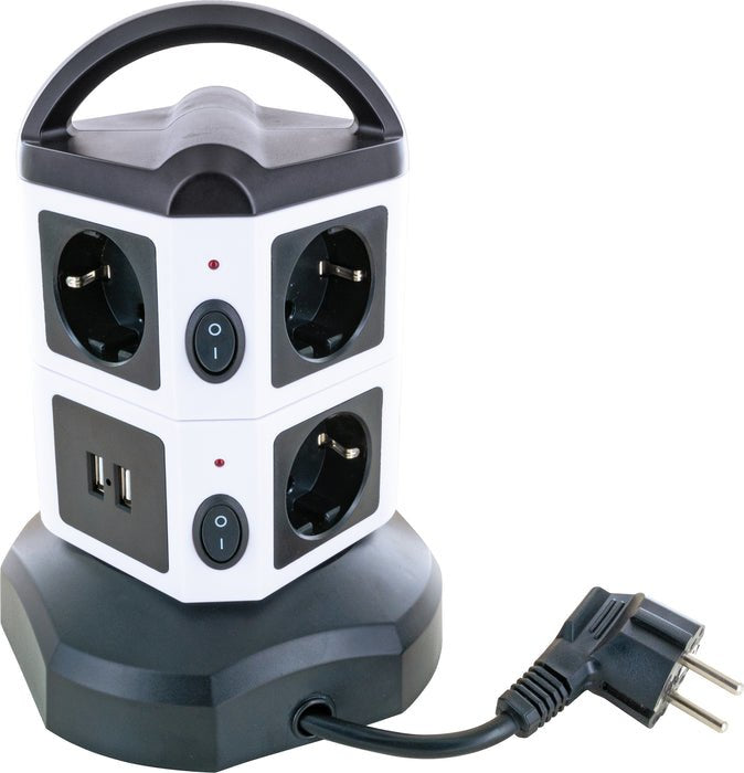 Torre De Enchufes Schwaiger 7xschuko+2x Usb, 1,8m