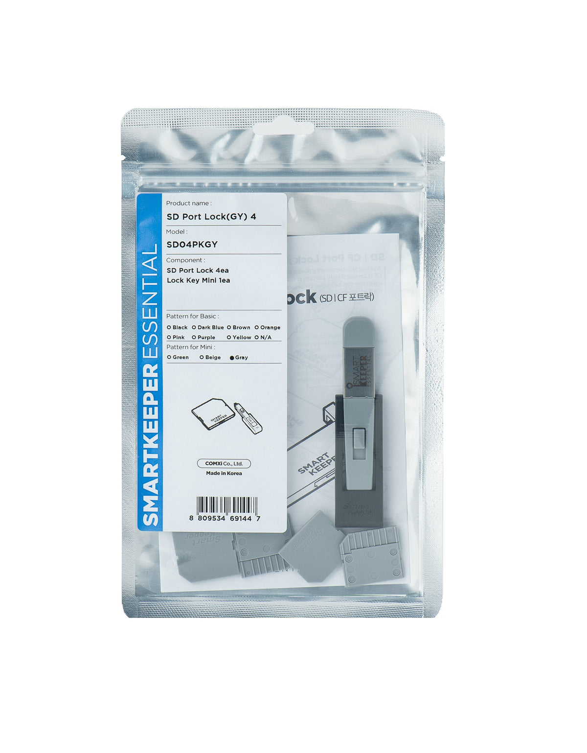 Smartkeeper Mini "Sd Port" Blocker Gris 4 Uds.+Key
