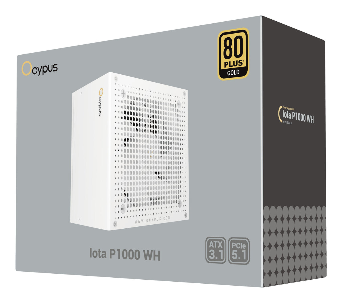 Fuente De Alimentación Ocypus Iota P1000 1x Gpu De Alta Potencia De 12 Pines, 3x Pcie, Gestión De Cables, 1000 Vatios Blanco Iota-P1000-G1ffw