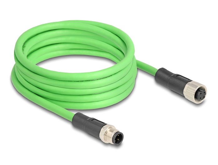 Delock 80409 Cable M12 Codificado D 4 Pin Macho A Hembra Pur (Tpu) 5 M