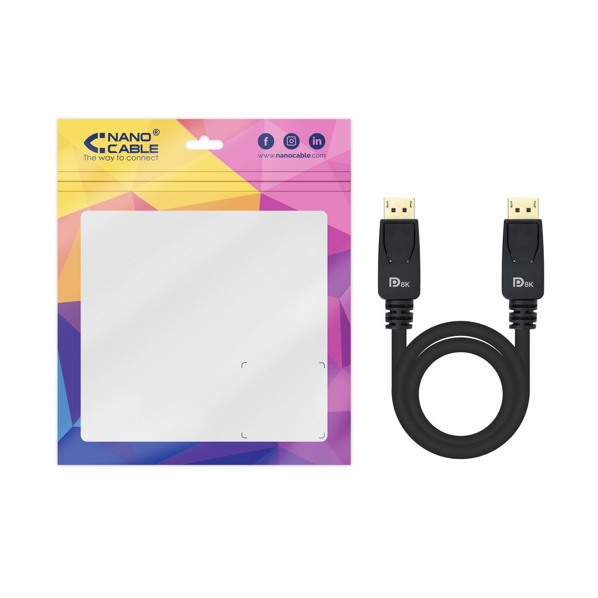 Nanocable Cable Displayport 1.4 Macho A Displayport 1.4 Macho 3m - Certificado Vesa - Negro