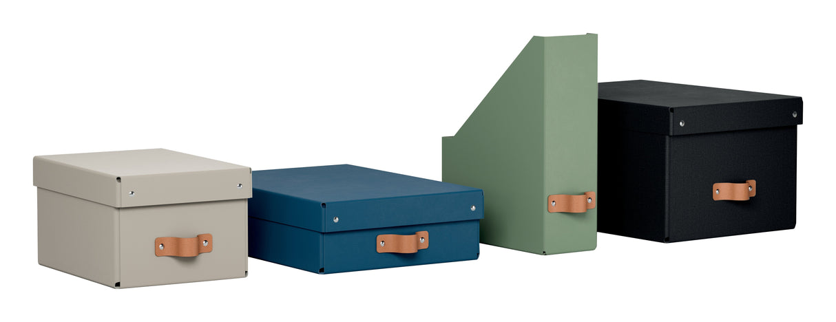 Leitz Puro Storage Box With Lid 2pcs Medium 17l Blue Recycled Card