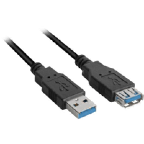 Cable De Extensión De Sharkoon Usb 3.2 Gen 1, Enchufe Usb-A> Usb-A Socket Negro, 1 Metro 4044951015672
