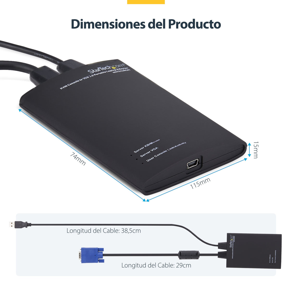 EAN 0065030835312 - StarTech.com NOTECONS01 cable para video, teclado y ratón (kvm) Negro imagen 22