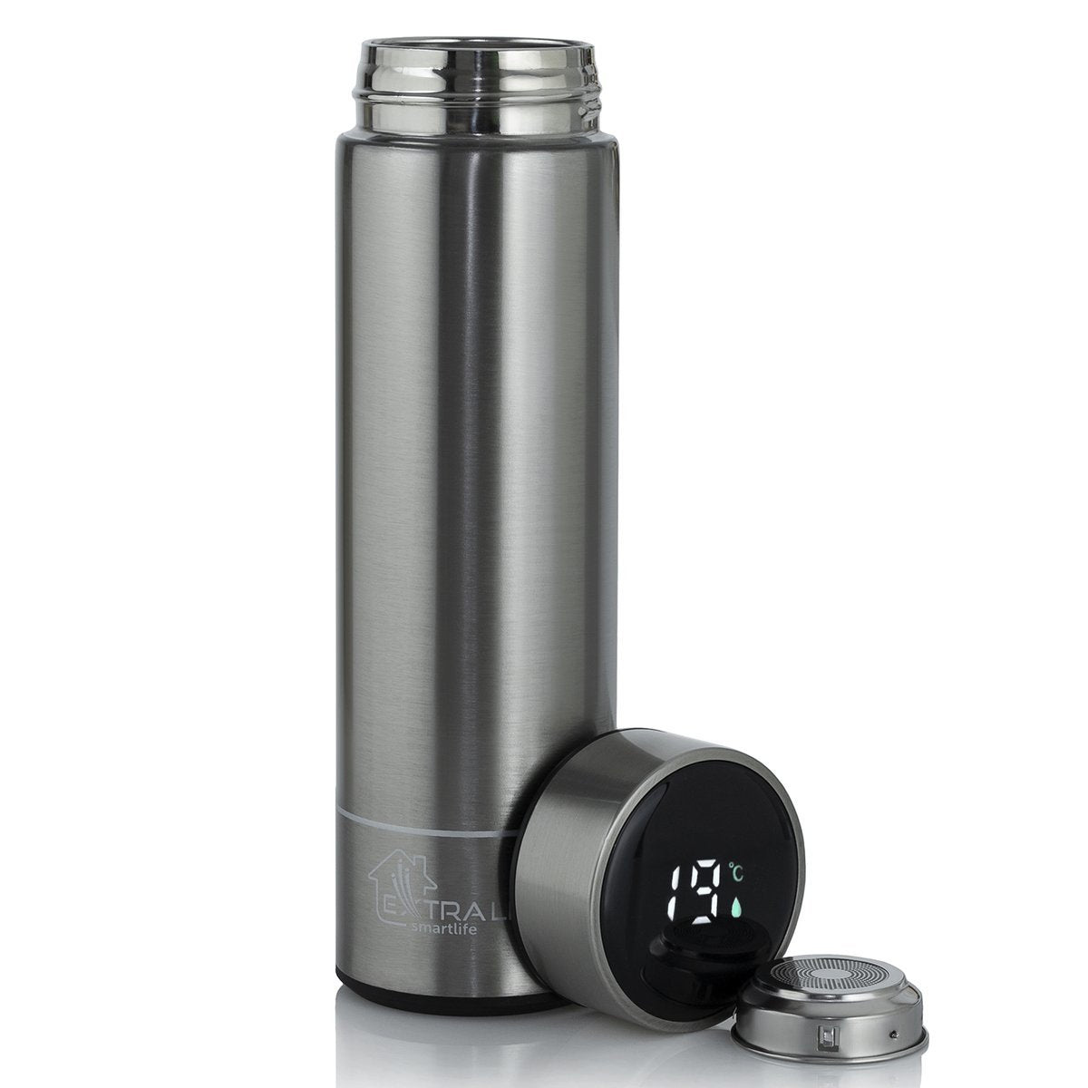 Extralink Mug-Smart500 Silver Taza De Viaje 500 Ml Plata Acero Inoxidable