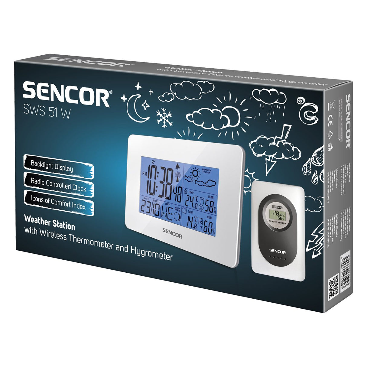 EAN 8590669135943 - Sencor SWS 51 W estación meteorológica digital Blanco imagen 2