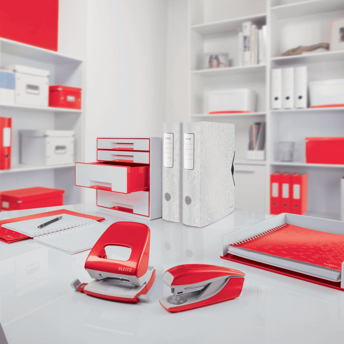 Leitz Elektrohefter Nexxt Series Wow 5566 Rojo-Metallic