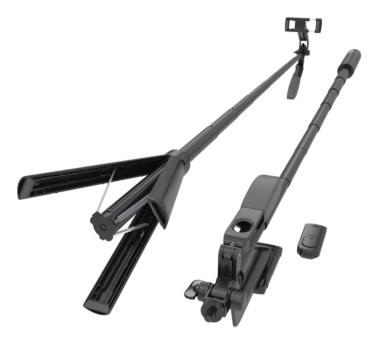 Aisens Palo Tripode Para Selfie Con Mando A Distancia Bluetooth 3 En 1, Negro