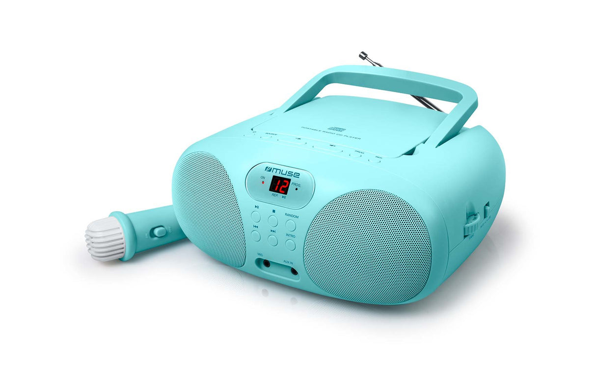 Radio Cd Muse Md-203 Kb Portátil Para Cantar, Azul