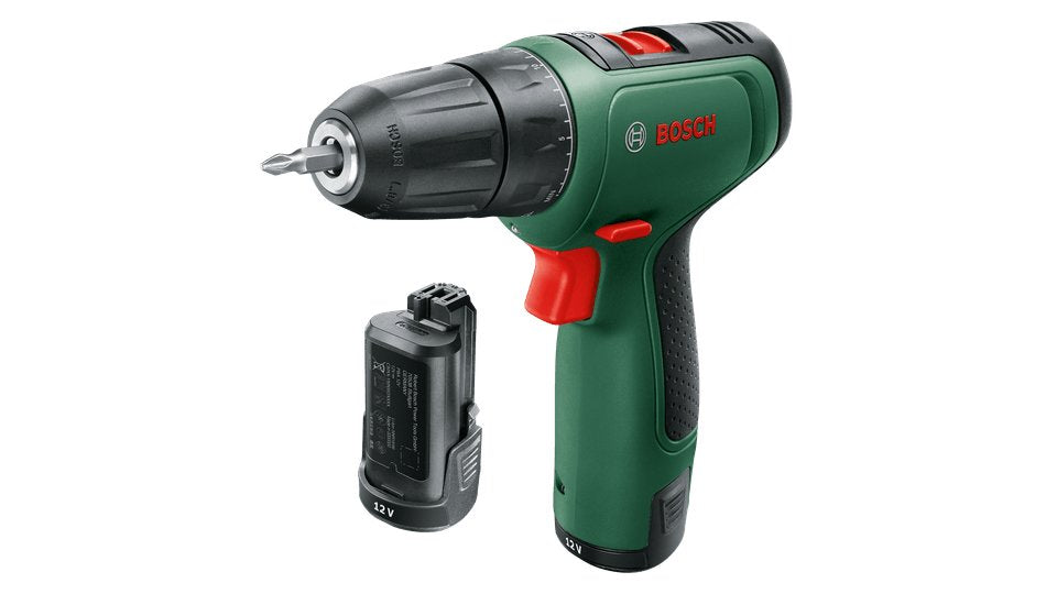 Bosch Diy & Garden Taladro Atornillador A Batería Easydrill 1200 + Juego De Broca Y Broca Verde/Negro, 2 Baterías Li-Ion 1,5 Ah, Maletín 06039d3007
