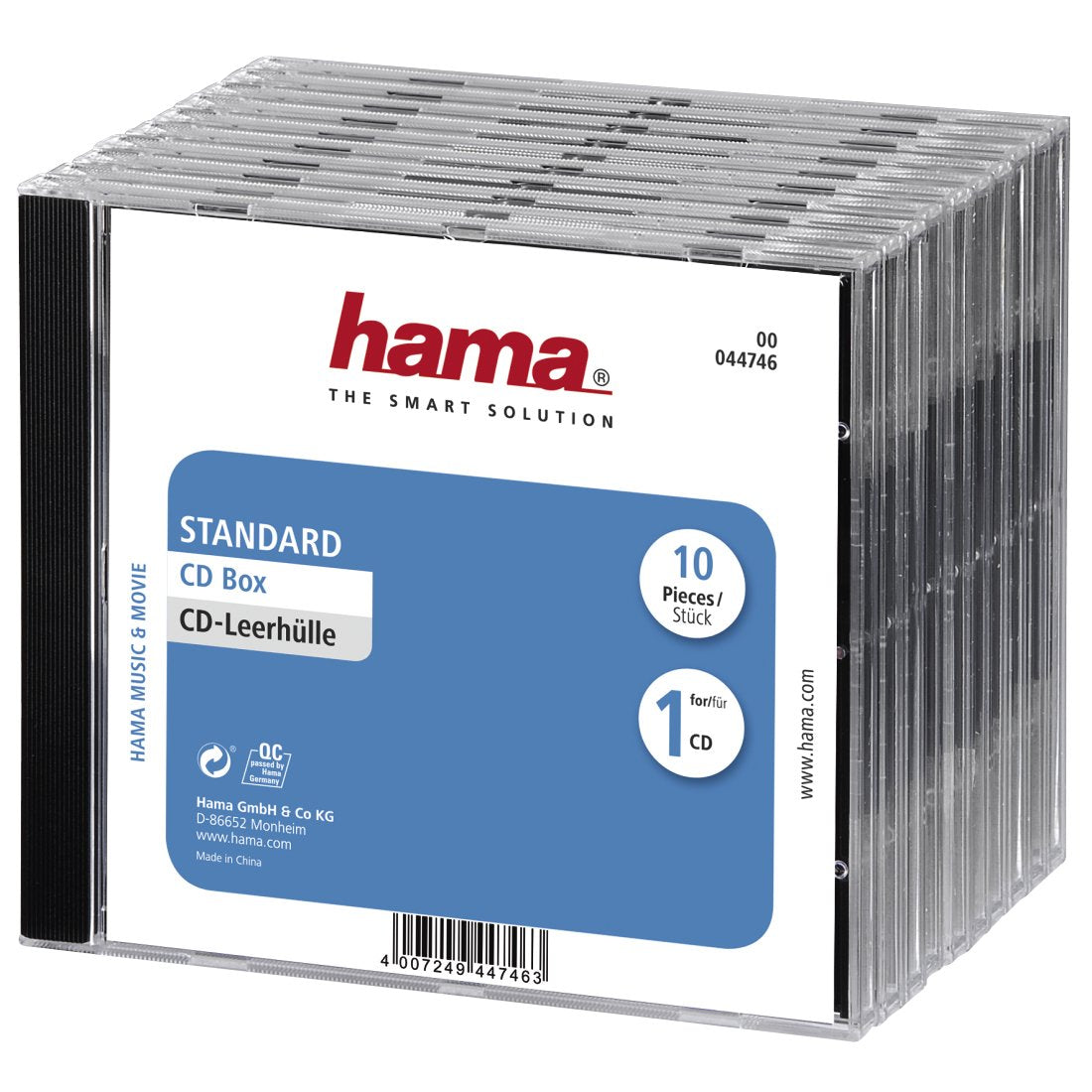 EAN 4007249447463 - Hama CD Jewel Case Standard, Pack 10 1 discos Transparente imagen 1