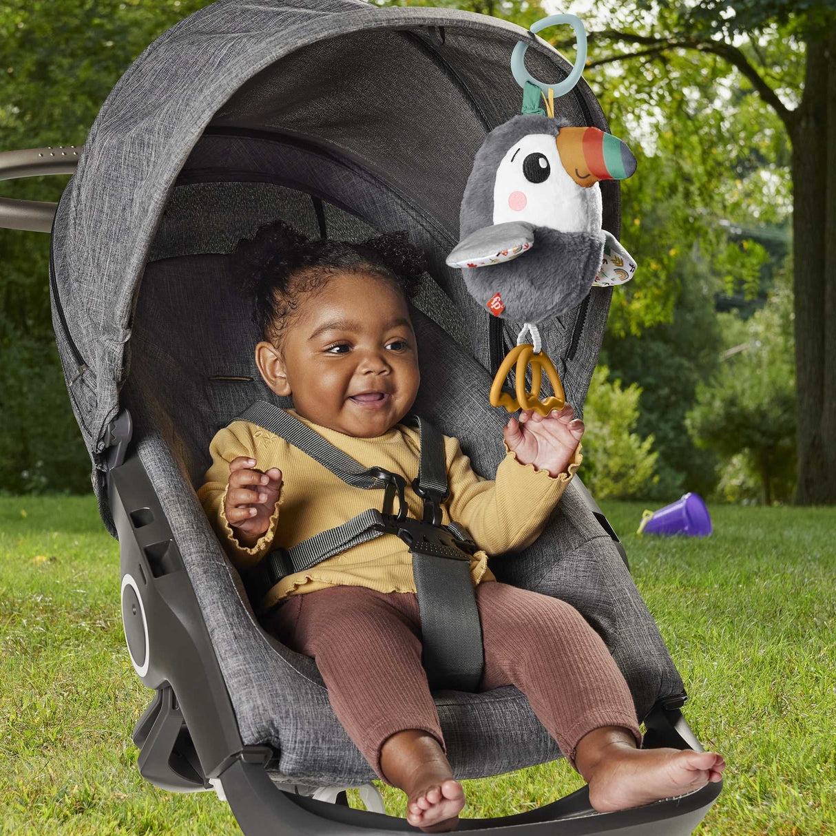 Fisher-Price Flatter Toucan - Peluche Para Llevar (Gris Blanco) Hnx66