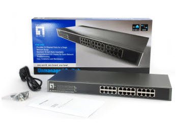 Level One Switch No Gestion 24 Puertos 10/100 Rack 19