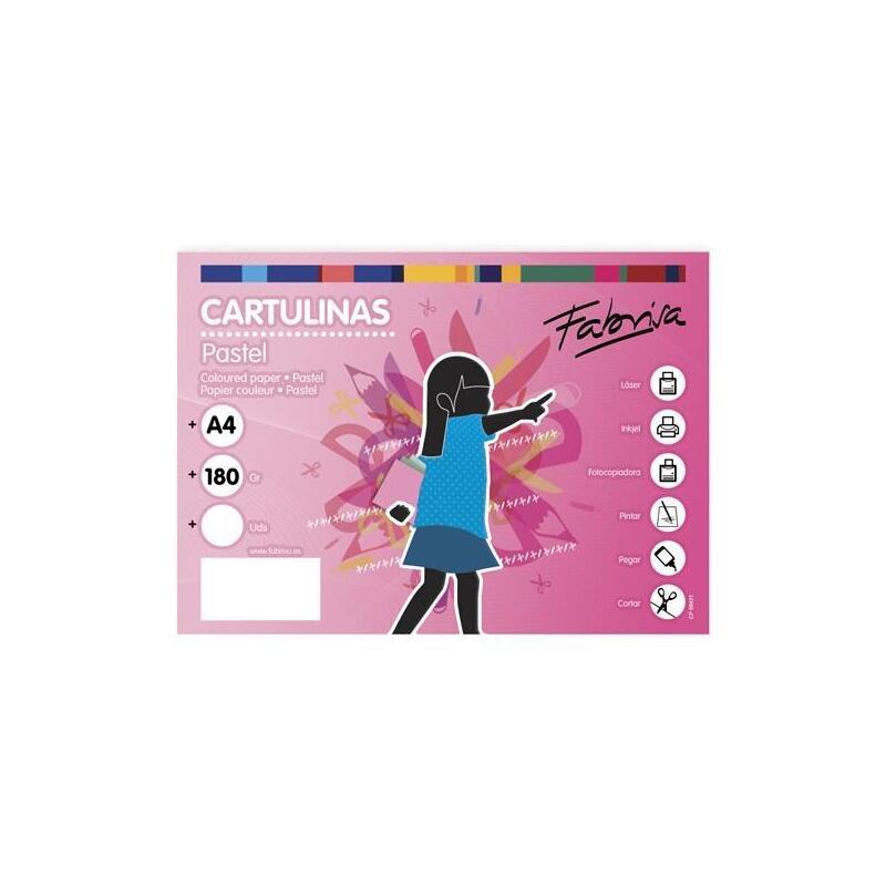 Fabrisa Cartulina 180g A4 50h Blanco