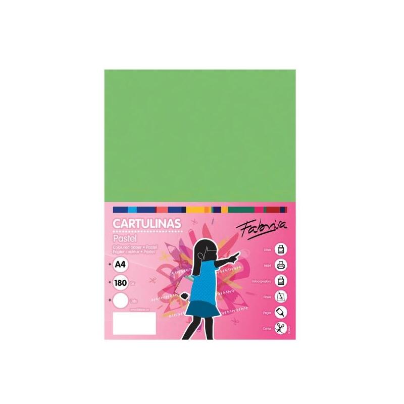 Fabrisa Paq.50h Cartulina 180gr A4 Verde
