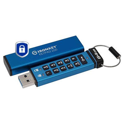 EAN 0740617330076 - Kingston Technology IronKey Keypad 200 unidad flash USB USB tipo A 3.2 Gen 1 (3.1 Gen 1) Azul imagen 2