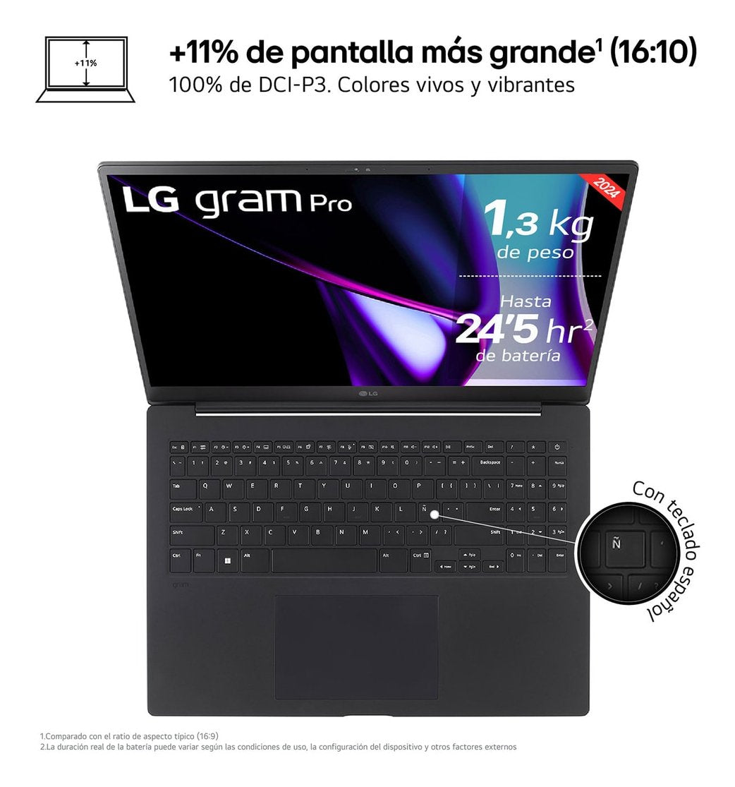 Portatil Lg 16zd90sp-A.Ax78b Ultra7 32gb 1tb Ssd