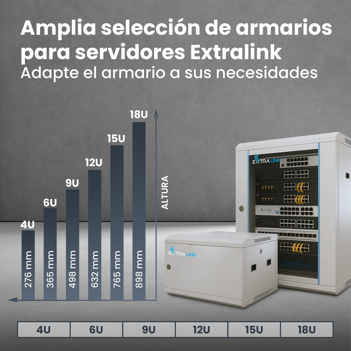Armario Pared Extralink-19 "6u 450mm Gris
