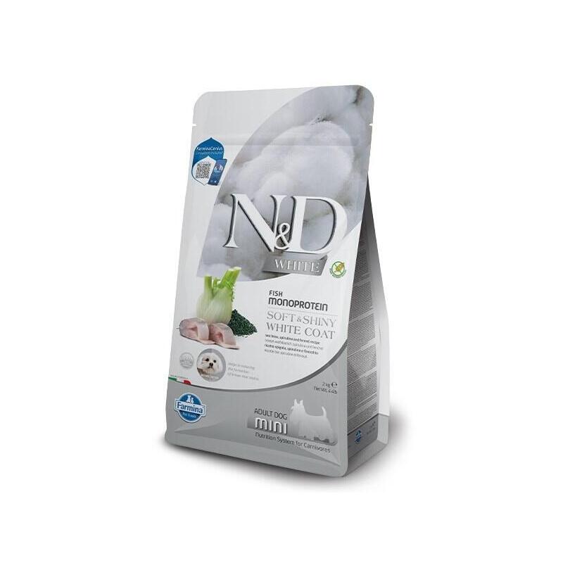 Farmina N&D Lubina, Espirulina E Hinojo Adult Mini - Alimento Seco Para Perros - 2 Kg