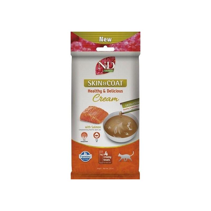 Farmina N&D Quinoa Cat Skin & Coat Cream With Salmon Box Mono Premio Para Gatos 4x15g