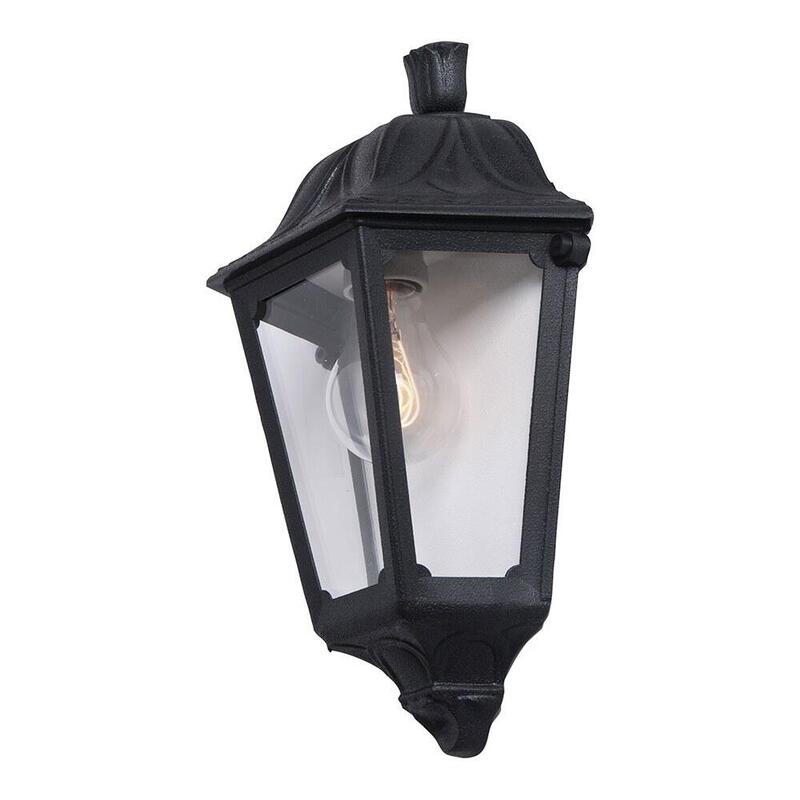 Farol De Pared Iesse, Transparente, E27, Negro, 220 X 105 X 350 Mm