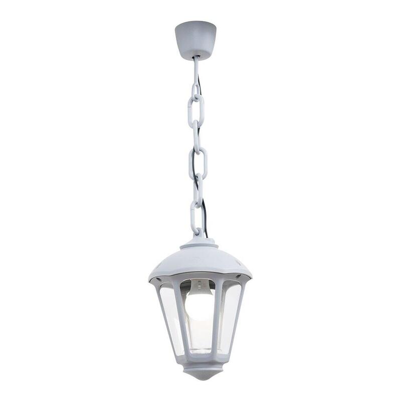 Farol Techo Con Cadena Sicar/Giampy, Transparente, E27, Blanco, Ø210 X 750 Mm