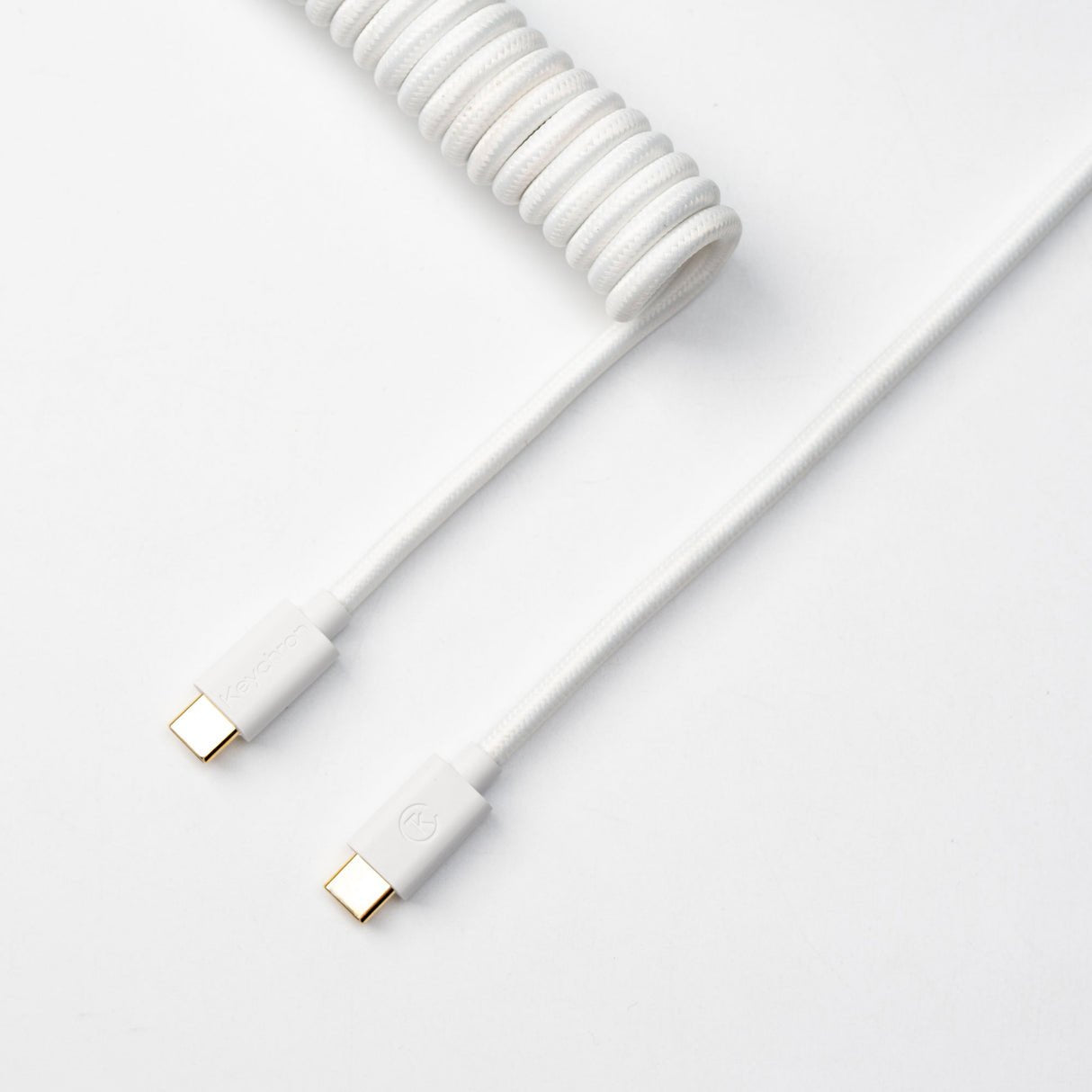 Cable Aviador En Espiral Personalizado Keychron Usb 3.2 Gen 1, Usb-C Macho > Usb-C Macho Blanco, 1,36 Metros Cab-W