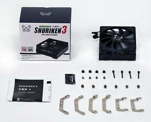 Scythe Shuriken 3, Disipador De Cpu Negro/Plateado, 92 Mm Scsk-3000