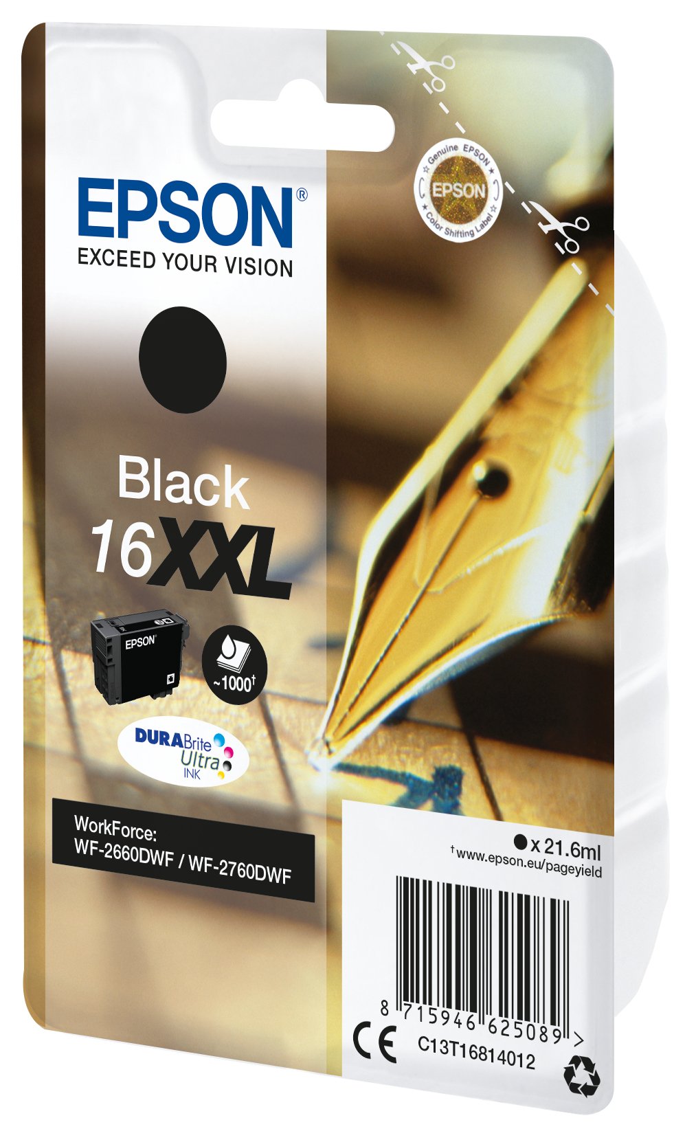 EAN 8715946625089 - Epson C13T16814012 cartucho de tinta 1 pieza(s) Original Extra (Súper) alto rendimiento Negro imagen 2