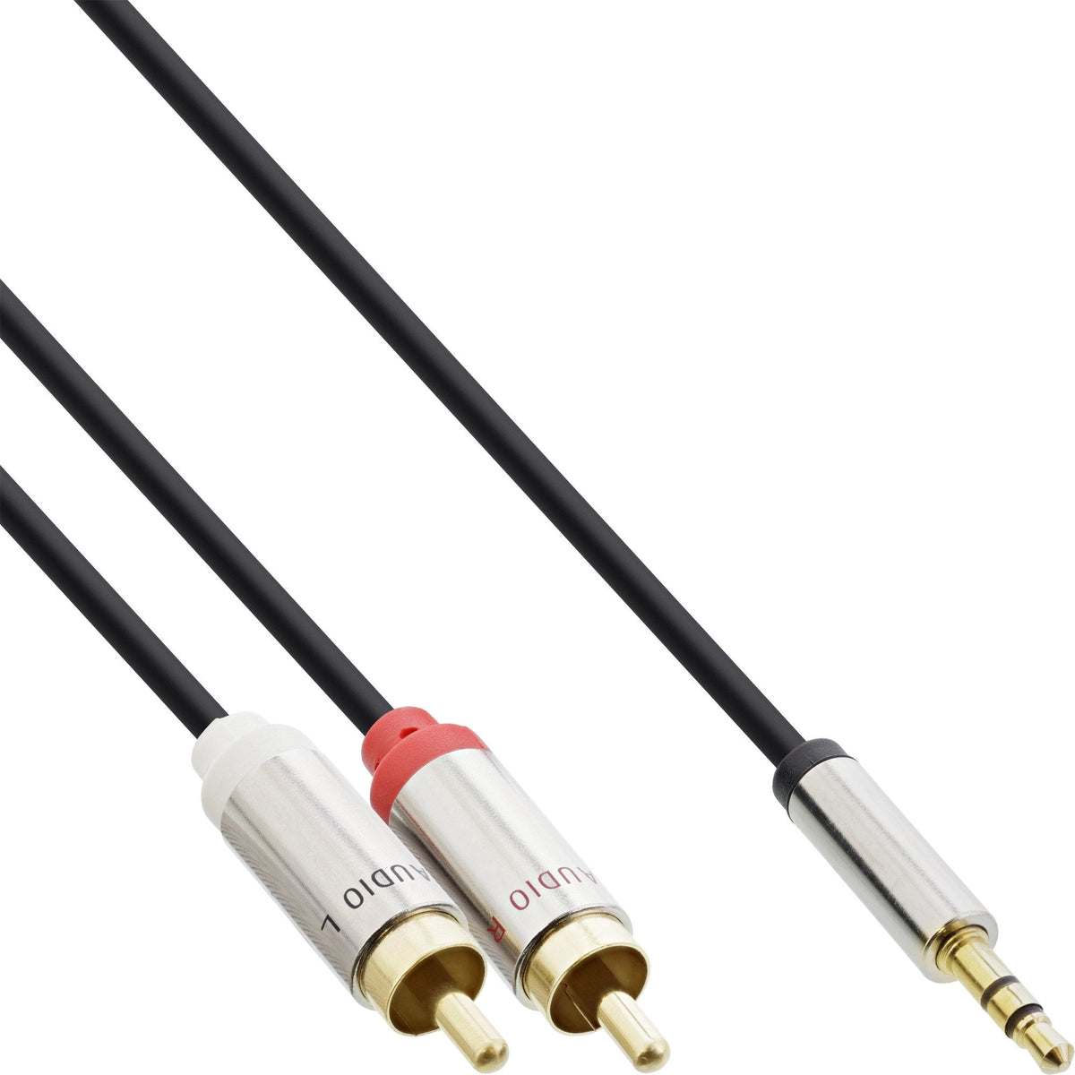 Cable De Audio Delgado Inline De 3,5 Mm Macho A 2x Rca Macho De 2 M