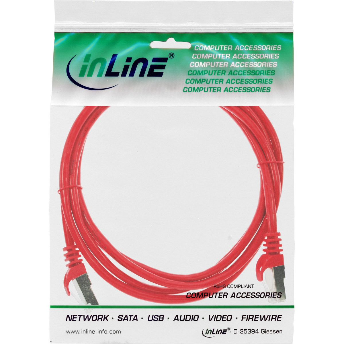 Cable De Red Inline Sf/Utp Cat.5e Rojo 0,5m