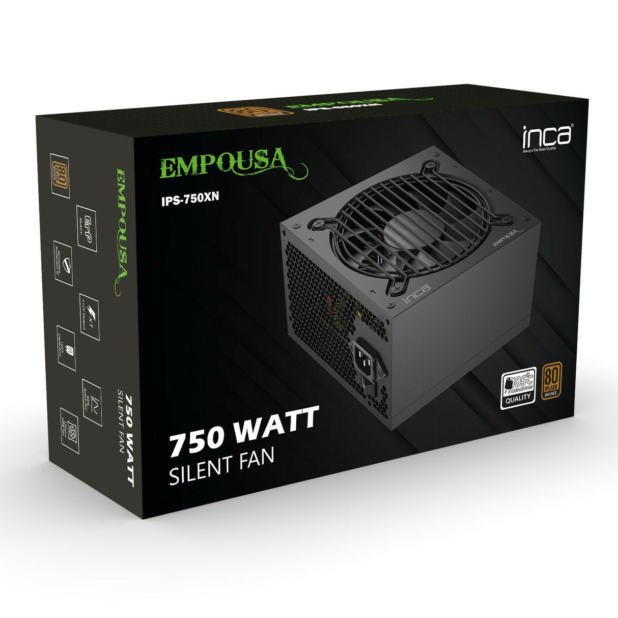 Inca Ips-750xn Unidad De Fuente De Alimentación 750 W Atx Negro