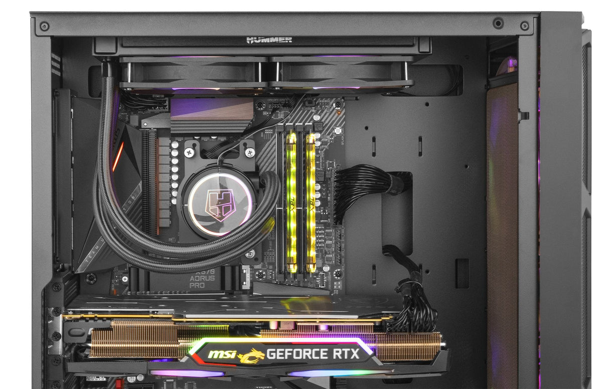 Caja Pc Nox Torre Atx Hummer Nova Argb 2xven 200mm Argb/Control Led/Lateralcristaltemplad Nxhummernova