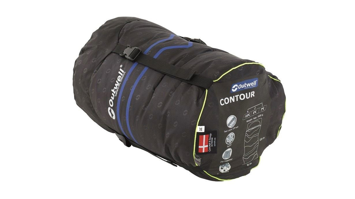 Outwell Contour Saco De Dormir Rectangular Poliéster Púrpura