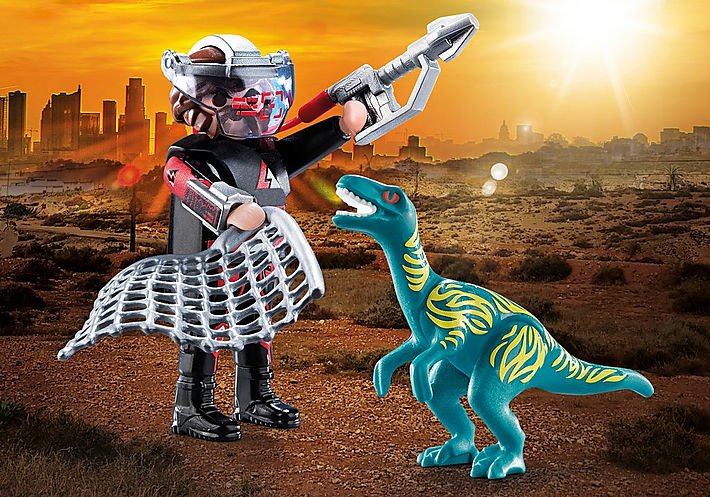 Playmobil Duo Pack Velociraptor Y Saqueador