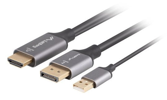 Kabel Hdmi(M)-Displaypor(M) 1.8m 4k Czarny