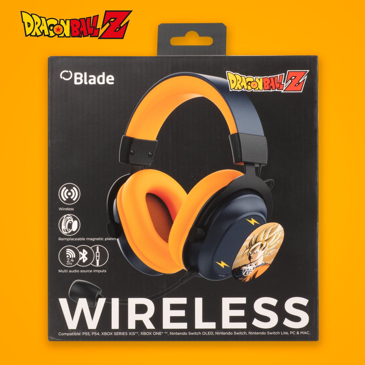 Auriculares Fr-Tec Dragon Ball Gaming Trimodo Con Microfono Integrado - Bluetooth, Usb 2.4ghz Y Jack 3.5 - Diadema