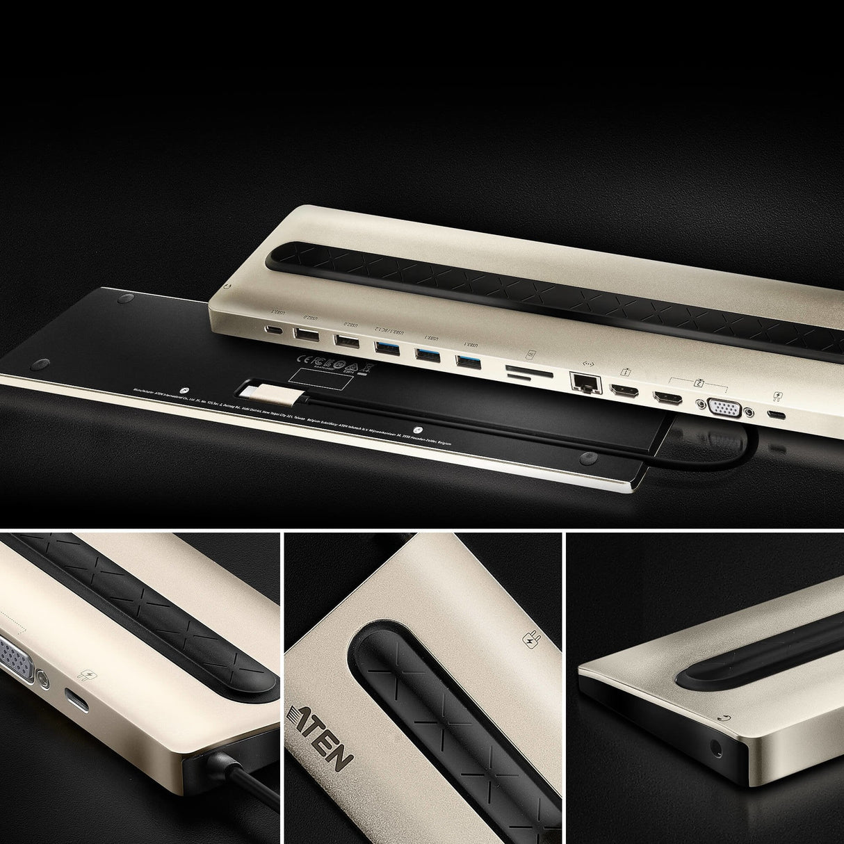 Aten Uh3237 Estación De Acoplamiento Multipuerto Usb-C Con Paso De Alimentación