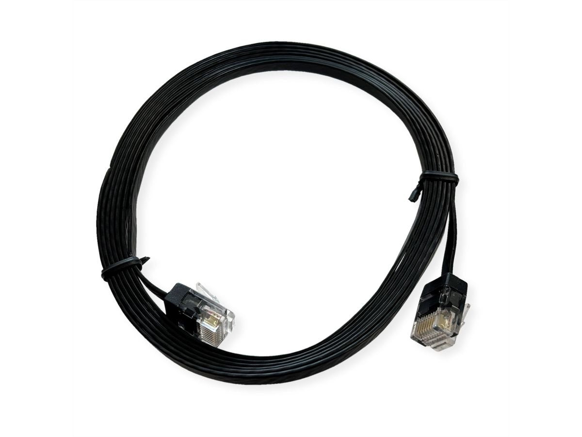 Roline Utp Cable De Red Kat.6a Class Ea Extra-Flach Schwarz 0.5m