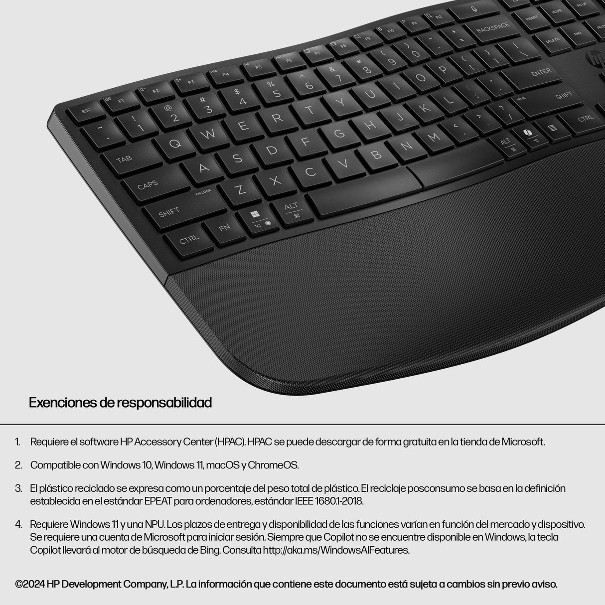 EAN 0198122954957 - HP 685 Comfort Dual-Mode Keyboard teclado Oficina RF Wireless + Bluetooth Negro imagen 10