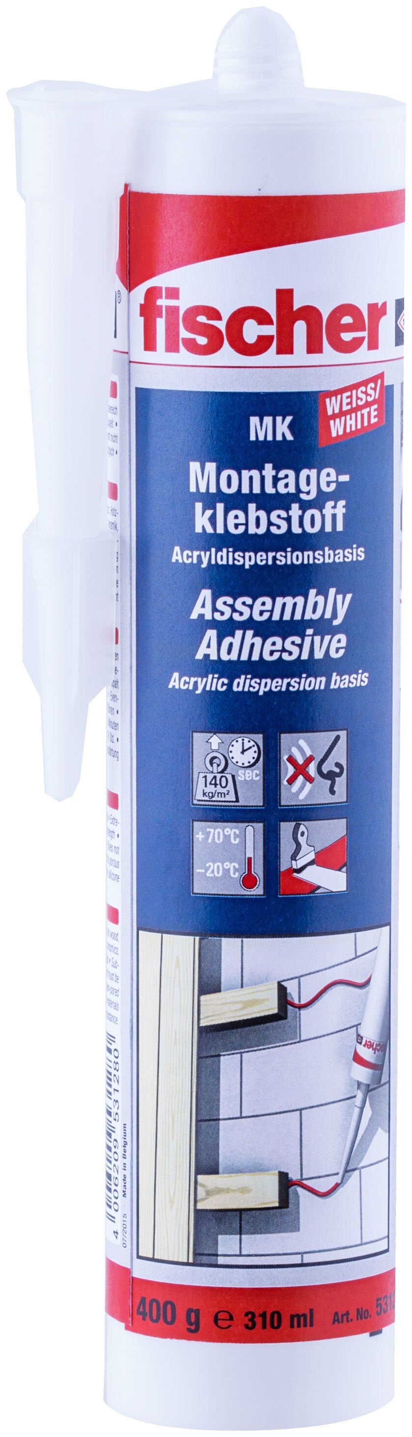 Adhesivo De Montaje Fischer Mk 310 Blanco Crema, Pegamento (Blanco) 053128