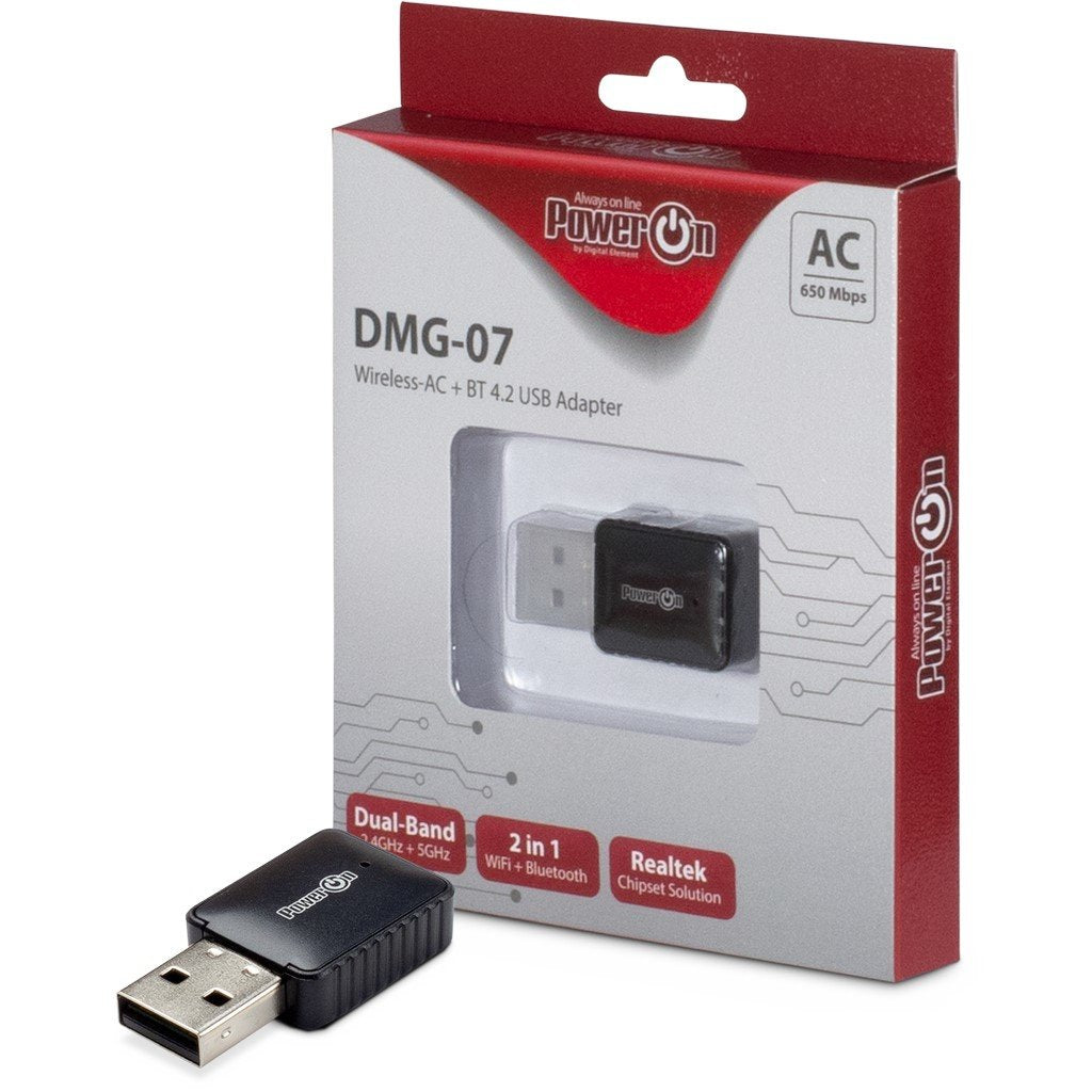 Inter-Tech Dmg-07 Adaptador Usb Wifi Ac/Bluetooth 650 Mbit/S