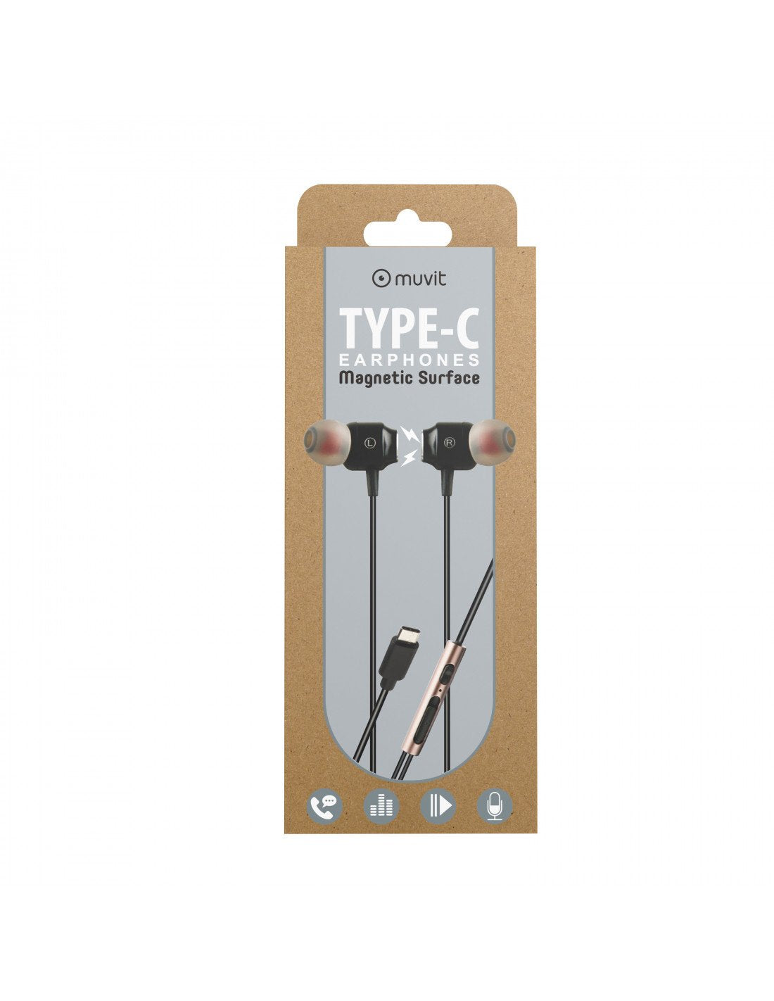 EAN 8426801154520 - Muvit M1C Auriculares Alámbrico Dentro de oído Llamadas/Música USB Tipo C Negro imagen 7