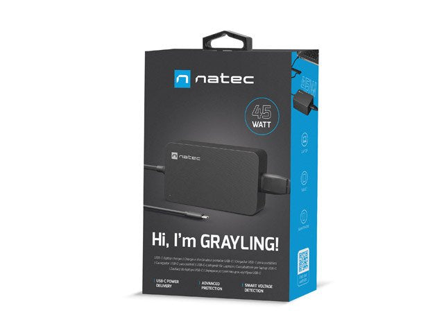 Cargador Natec Grayling Usb-C 45w Para Portatiles, Tablets, Smartphones